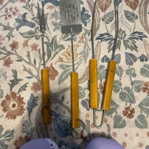 Wooden Handle BBQ Tool Set